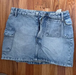 Zara Light Wash Denim Mini Skirt thumbnail 1