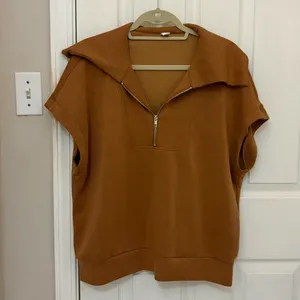 Anrabess Short Sleevr Quarter Zip Sweatshirt Top thumbnail 2