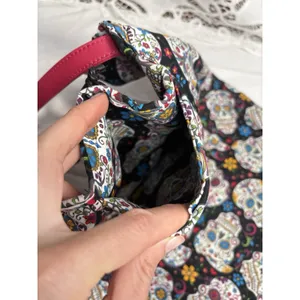 Sugar‎ Skull Bible Tote Bag – Large Fabric Church Carry Bag with Pink Handles thumbnail 6