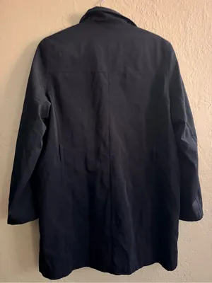 Towne Black Women's Long Trench Coat - Classic Single-Breasted thumbnail 2