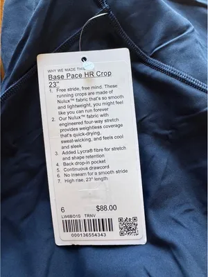 Lululemon Base Pace High Rise 23” True Navy Size 6 NWT thumbnail 4