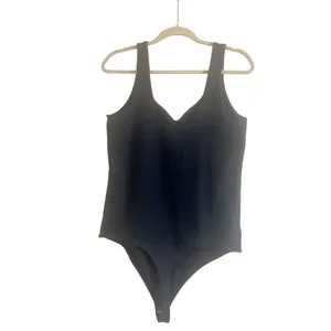 ✨Abercrombie & Fitch Seamless Fabric V- Neck Black Sz Large Bodysuit✨ thumbnail 7