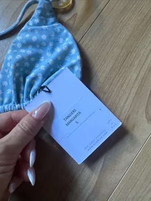 Light Blue Daisy Triangle Bikini Top thumbnail 2