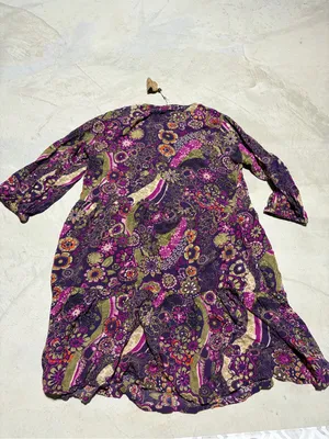 Natural life Purple Floral Tiered long sleeve dress medium thumbnail 8