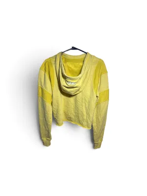 Lorna Jane Acid Yellow Marl Studio Pullover Hoodie Hooded Drawstring Logo Size Small thumbnail 3