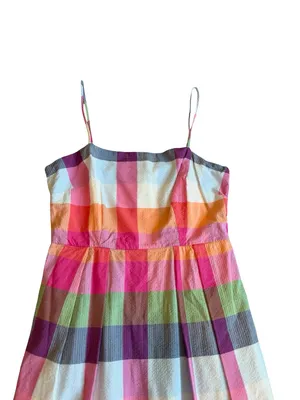 Kate Spade For Target Colorful Plaid Dress A-Line Spaghetti Strap Size Small thumbnail 2