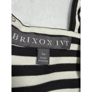 Brixon Ivy Striped Dress Womens Medium Black White Excellent Pockets Pleated thumbnail 7