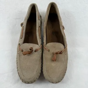 Soul of Africa Suede Leather Wedge‎ Mocassin Loafers Taupe Brown Size 10 US thumbnail 3