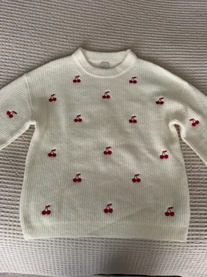 A New Day Cherry Sweater White Size XS thumbnail 2