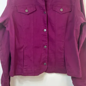 Charter Club Jean Shop Plum Purple Cotton Stretch Trucker Jacket Womens XL thumbnail 4