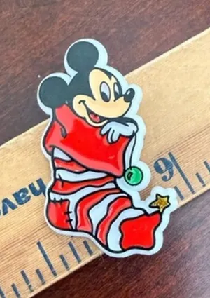Vintage Disney Christmas Mickey Brooch thumbnail 1
