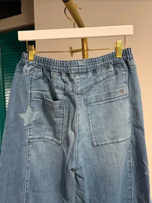 Anthropologie NWT PILCRO IZZIE RELAXED STAR PULL-ON BARREL JEANS thumbnail 13