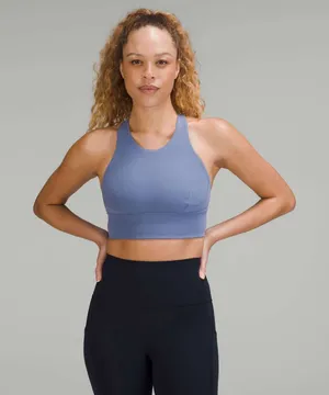 Size 10 Lululemon Wunder Train Longline Bra *Medium Support, C/D Cup Water Drop thumbnail 1