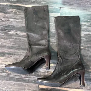 Graffiti brown suede leather pull on‎ boots made in Italy size 38/7.5 thumbnail 8