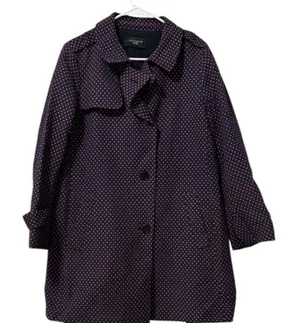 Ann Taylor Women Size Petite Button Down‎ Coat Polka Dot Tie Cotton Blend Career thumbnail 1