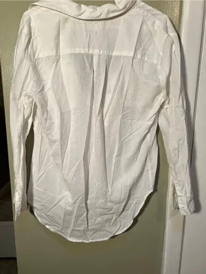 RD Style Women’s Sz Medium Lace Up Top Long Sleeve Collared Chest Pockets Cotton thumbnail 8