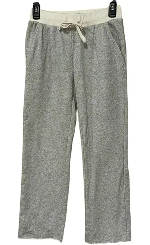 O’Neill Lounge Pants Womens Small Gray Cream Striped Drawstring Wide‎ Leg Casual thumbnail 1
