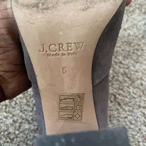 J. Crew Adele Heeled Ankle Boot Suede Leather Size 6 Italian Gray Slouchy Boots thumbnail 11