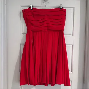 Rachel Roy RSVP Lipstick Red Pleated Strapless Mini Dress Size 8‎ thumbnail 2