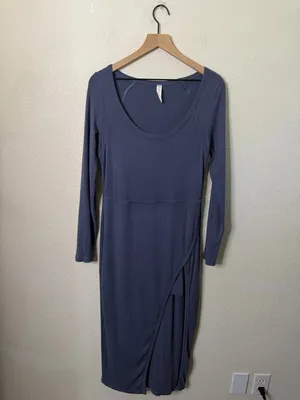 Daily Practice by Anthropologie Wrap Midi Dress Purple Rib Womens‎ Size M thumbnail 5