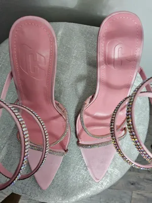 Pink Rhinestone Spiral Stiletto Heels 💎 Satin Pointed Toe | Size 8 | CG Logo)B14 thumbnail 7