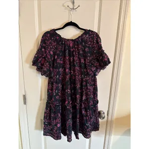 the Ulla Johnson Fawn Tiered Ruffle Cotton Mini Dress Size 10 thumbnail 4