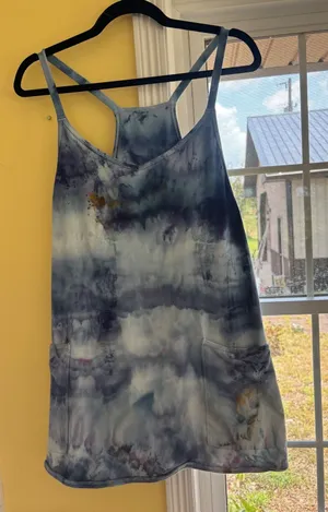 FP Movement Free People Tie Dye Active Dress Blue Purple Racerback Pockets Large thumbnail 1