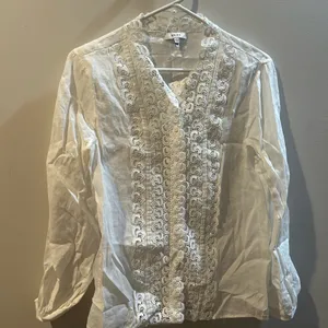 Reiss White Lace Button Down Shirt thumbnail 3