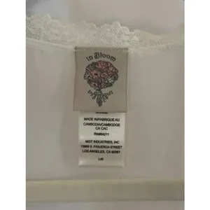 In Bloom by Jonquil white sheer lace chiffon kimono robe sz. L thumbnail 3