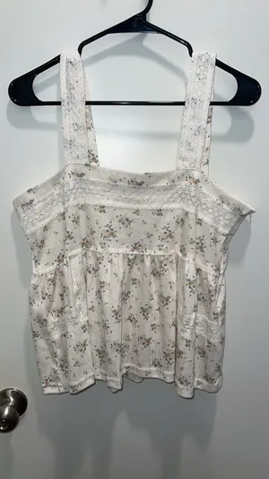 POL Floral Tank Top White Size L thumbnail 2