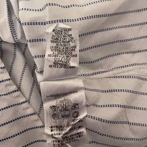 FRANK & EILEEN Crinkle Barry Buttondown Top Blouse‎ White Blue Dotted Small thumbnail 11