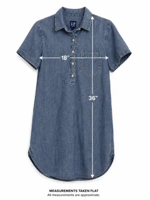 Gap Denim Chambray Shirt Dress Womens Small Blue 100% Cotton Casual thumbnail 4