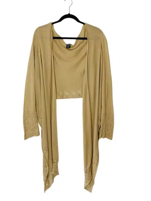 VINTAGE NEW YORK & COMPANY Crochet Knit Waterfall Wrap Cardigan thumbnail 5