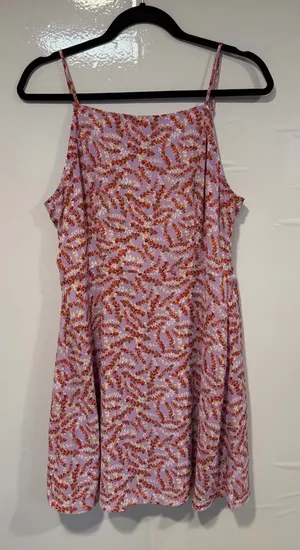 Altar’d State Pink and Orange Floral Printed Spaghetti Strap Dress thumbnail 1