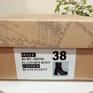 Free People Ruby Shine Platform Leather Ankle Heeled Boots Size 38 NIB thumbnail 10