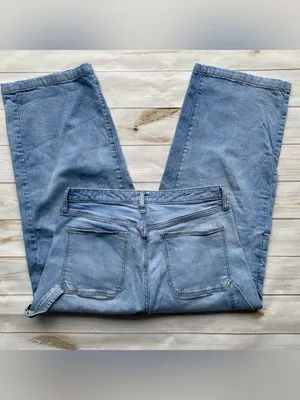 Universal Thread highest rise wide leg denim cropped carpenter jeans light wash thumbnail 4