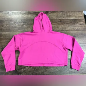 NWOT Lululemon All Yours Cropped Hoodie in Sonic Pink thumbnail 4