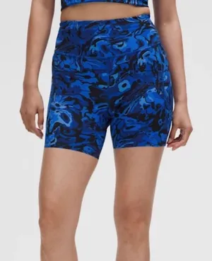 Lululemon | Women's Fast and Free Blue Flow Resplendence High Rise Shorts, 2 thumbnail 1
