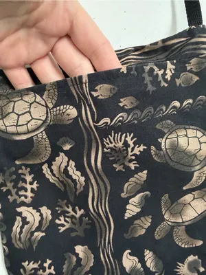 Crossbody Purse Bag Island Sea sea Turtles Shells Coral Lightweight Fabric Black thumbnail 8
