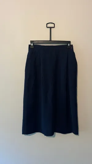 Vintage Christian Dior Separates Navy Blue Midi Skirt Size 8 Pleated High Waist thumbnail 3
