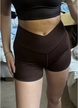 Aerie Brown Crossover Biker Shorts OFFLINE 3” Inseam thumbnail 2