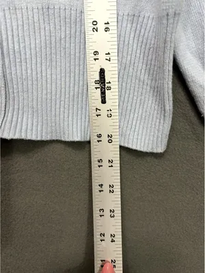 Magaschoni Size L Light Blue Zip Front Cardigan Sweater thumbnail 6