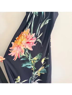 Anthropologie Halter Slip Floral Midi Dress thumbnail 4