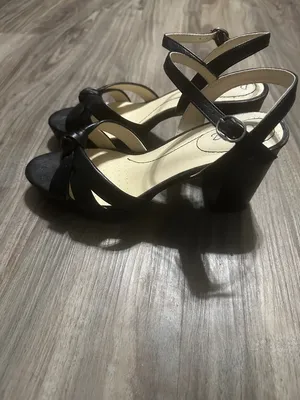 Black Knotted Leather Platform Block-Heel Sandals - Women's thumbnail 3