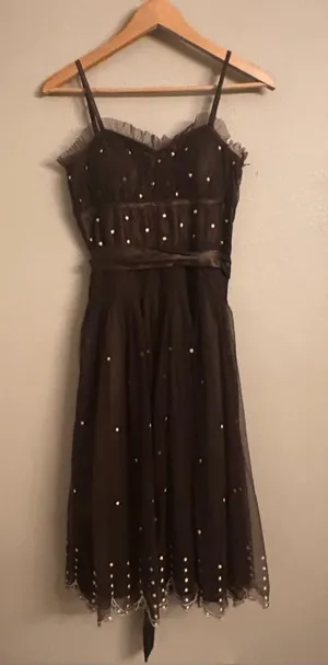 SCALA Sequin‎ Tulle Midi Dress Y2K thumbnail 1