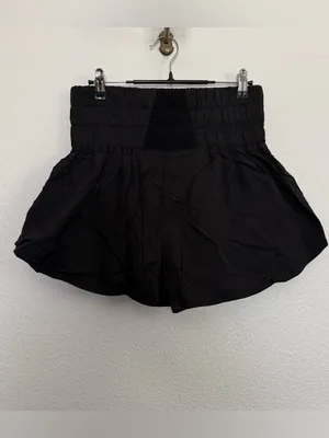 Free People The Way Home Skirt Skort Large in Black thumbnail 4