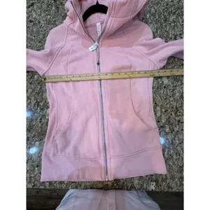 Lululemon Scuba Full Zip Hoodie Pink Size 6 Sweatshirt Athlesiure Performance thumbnail 7