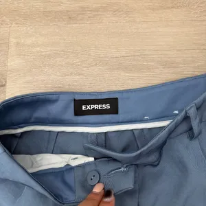 Express slate blue high-waisted pleated wide-leg pants thumbnail 8