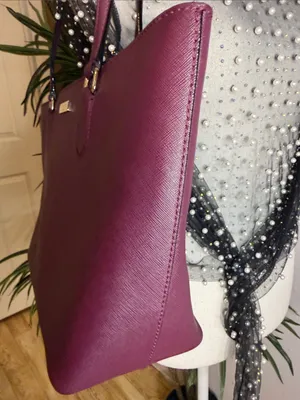 kate spade plum saffiano tote in deep berry thumbnail 3