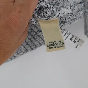 L.L.Bean Sweater Mens M Blue Marled Cotton Mock Neck Raglan Excellent thumbnail 3